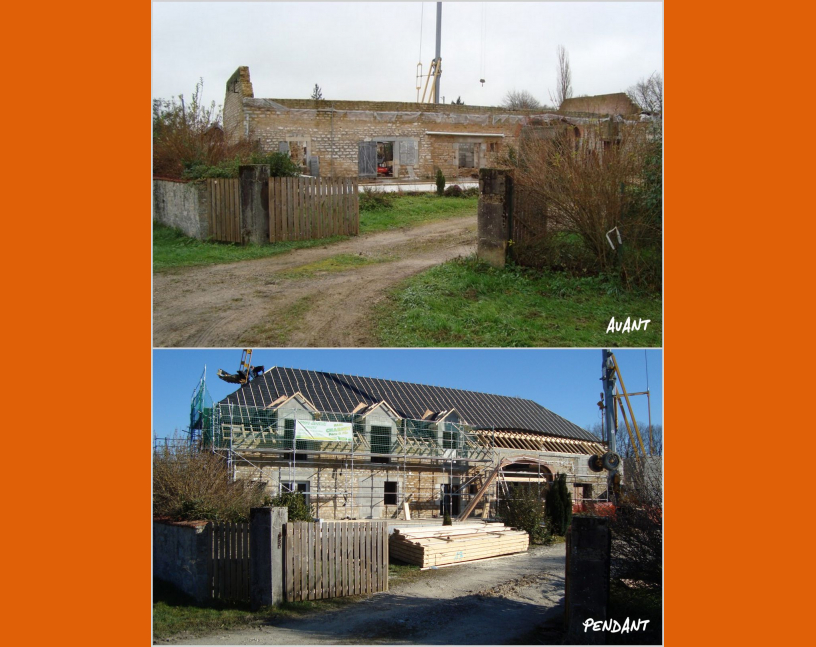 Rénovation de ferme avant / pendant les travaux